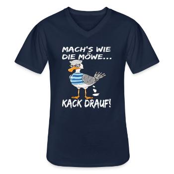 Coole Möwe Mach's Wie Die Möwe Kack Drauf! - Männer-T-Shirt mit V-Ausschnitt - Navy - Vorne - AI Model Male 178 dark (178cm)