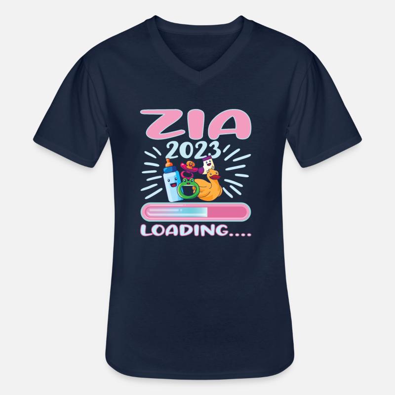 Zia 2023 Loading Zia - Männer-T-Shirt mit V-Ausschnitt - Navy