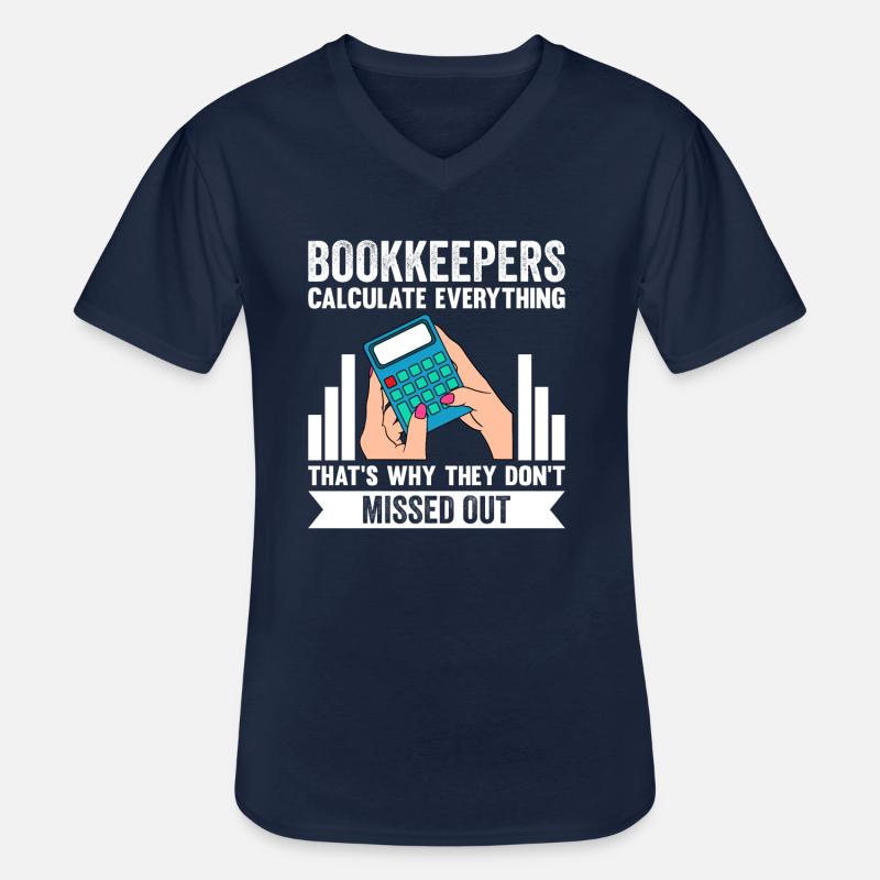 Bookkeeping Buchhalter Bookkeeper - Männer-T-Shirt mit V-Ausschnitt - Navy