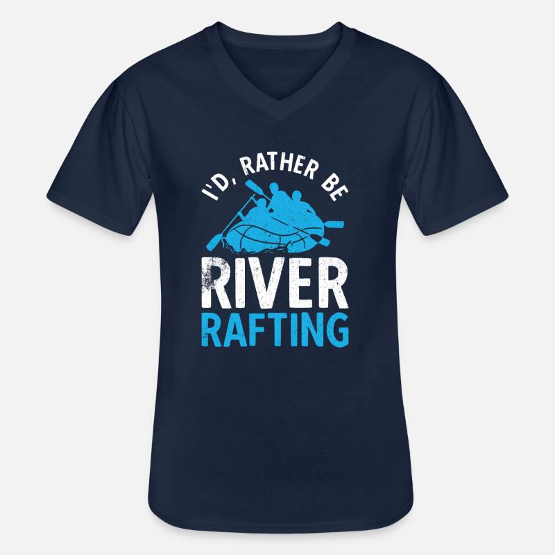 I'd Rather Be River Rafting - Männer-T-Shirt mit V-Ausschnitt - Navy