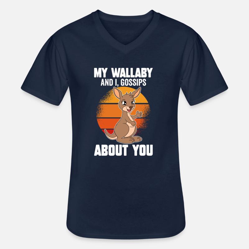 Wallaby Better Than Therapy - Männer-T-Shirt mit V-Ausschnitt - Navy