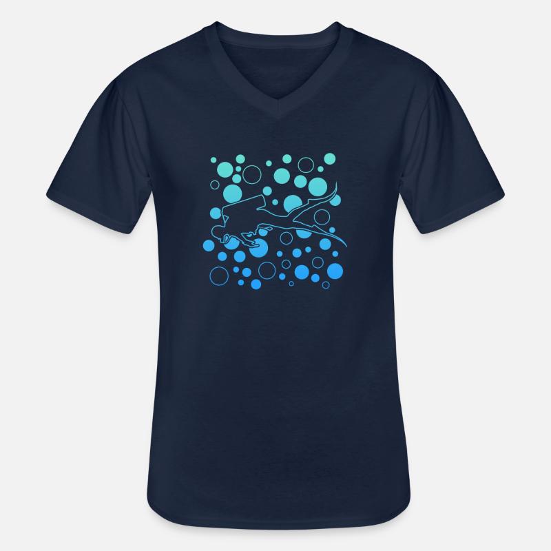 Diving, Tauchen, Scuba Diver - Männer-T-Shirt mit V-Ausschnitt - Navy