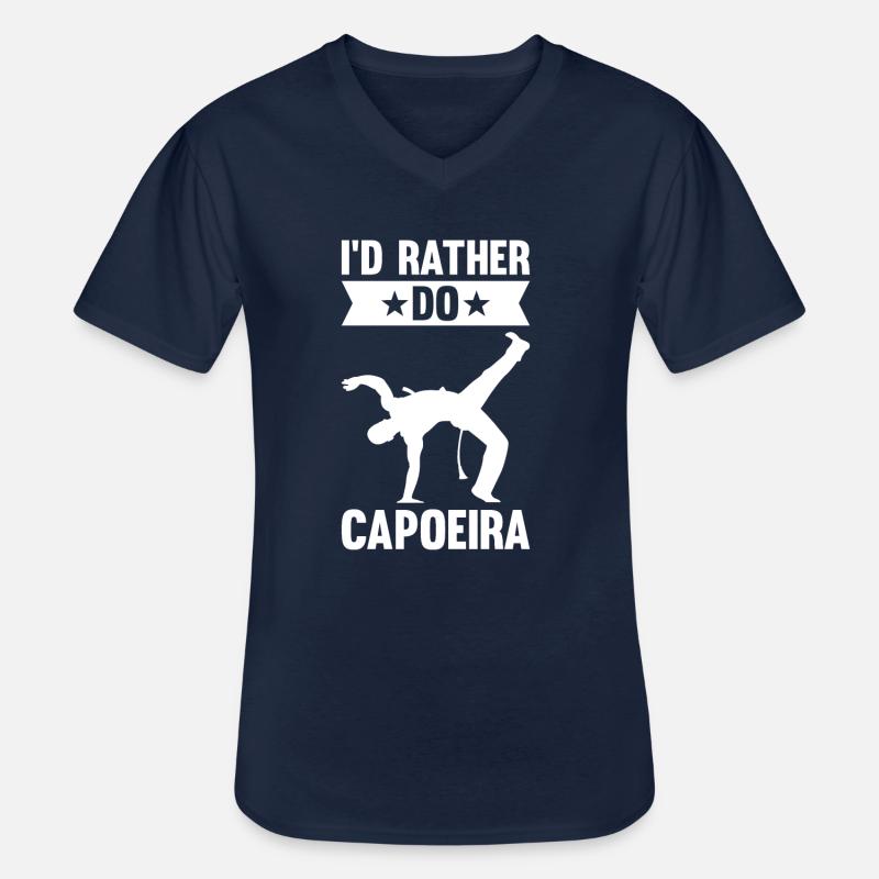 I'd Rather Do Capoiera - Männer-T-Shirt mit V-Ausschnitt - Navy