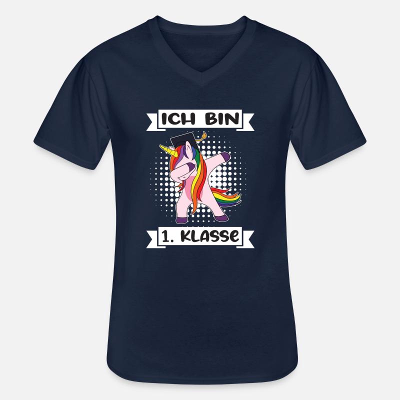 Ich Bin 1 Klasse Einschulung Schulanfang - Männer-T-Shirt mit V-Ausschnitt - Navy