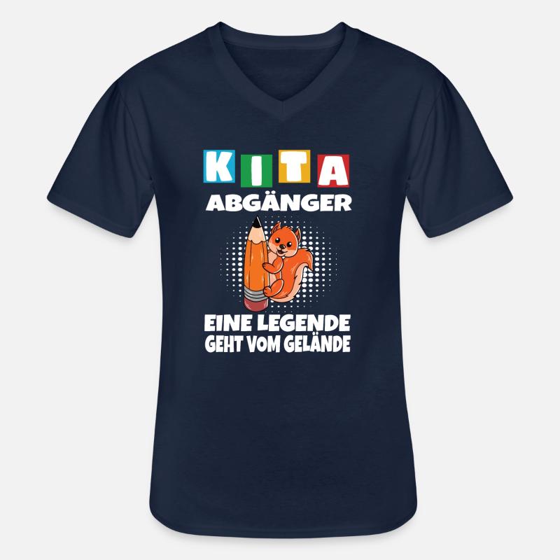 Kindergarten Abgänger Schulanfang Einschulung - Männer-T-Shirt mit V-Ausschnitt - Navy