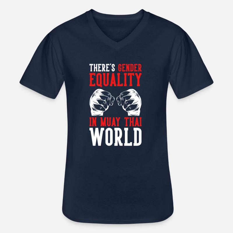Muay Thai Boxing - Männer-T-Shirt mit V-Ausschnitt - Navy