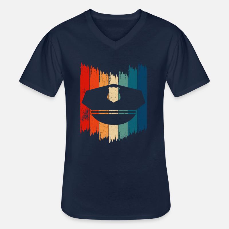 Security Kleidung Security Zubehör - Männer-T-Shirt mit V-Ausschnitt - Navy