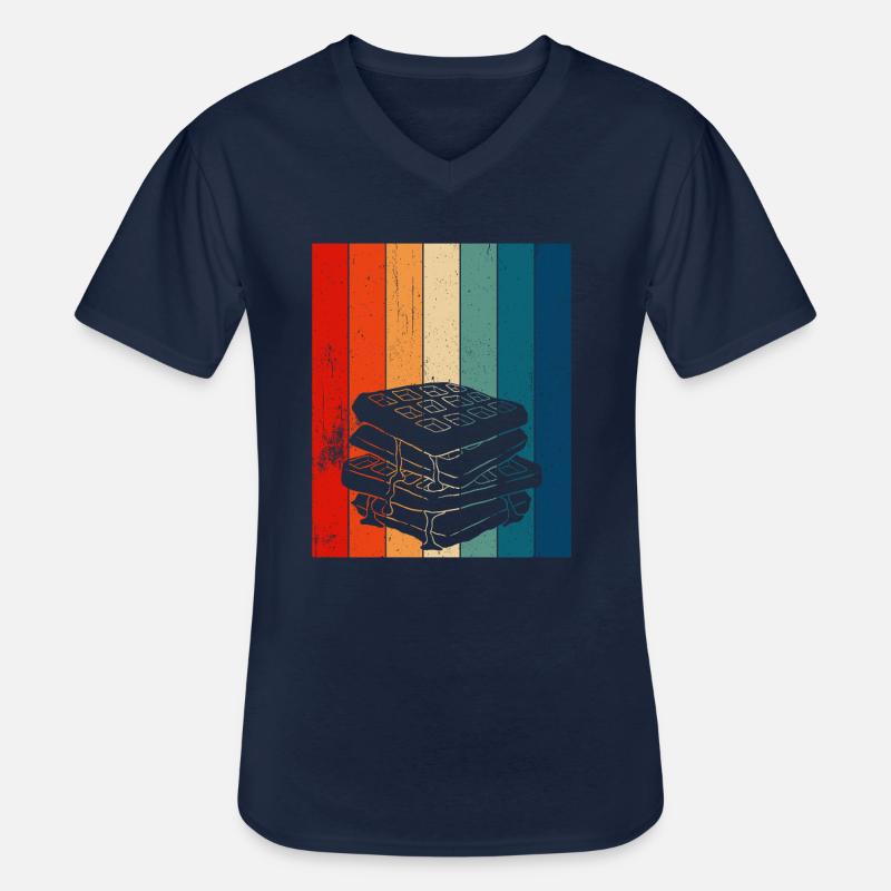 Waffle making waffle maker - Men's V-Neck T-Shirt - navy