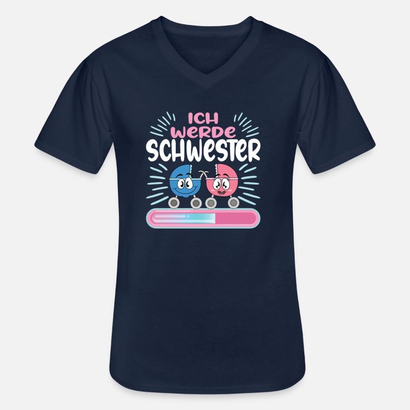 Schwester werden Schwester 2024 - Männer-T-Shirt mit V-Ausschnitt - Navy