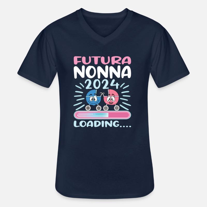 Nonna 2024 Loading Oma 2024 - Männer-T-Shirt mit V-Ausschnitt - Navy