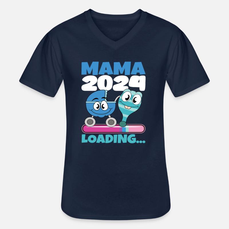 Mama 2024 werdende Mutter Schwangerschaft - Männer-T-Shirt mit V-Ausschnitt - Navy