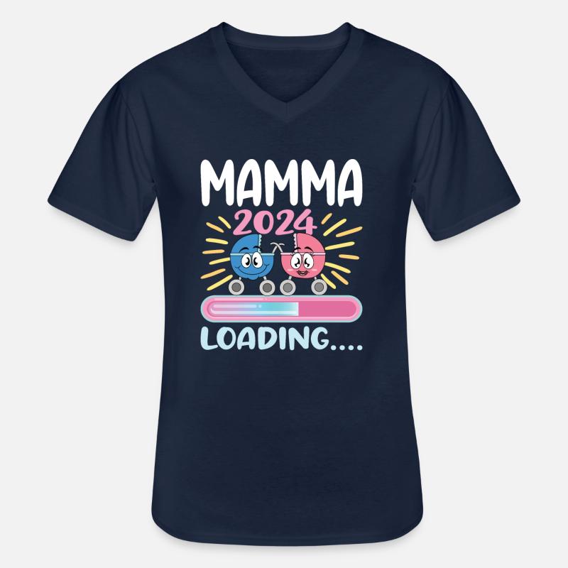 Super Mamma 2024 Loading - Männer-T-Shirt mit V-Ausschnitt - Navy