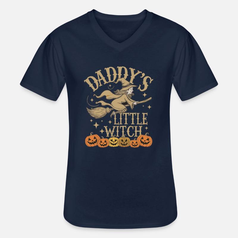 Halloween Witch Daddy's Little Witch - Männer-T-Shirt mit V-Ausschnitt - Navy
