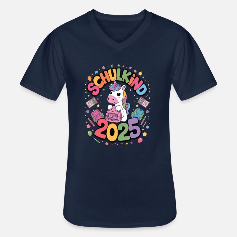 Schulkind 2025 Einschulung Schulanfang - Männer-T-Shirt mit V-Ausschnitt - Navy