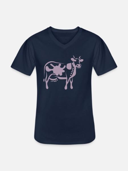 Cow Art Abstract - Men's V-Neck T-Shirt - navy