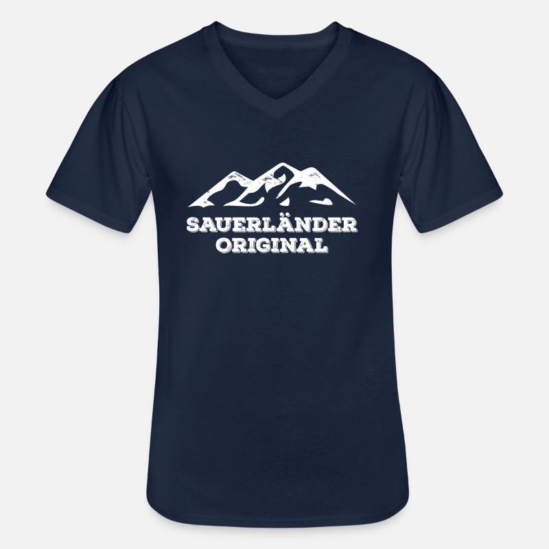 Sauerland Spruch Sauerländer Original - Männer-T-Shirt mit V-Ausschnitt - Navy