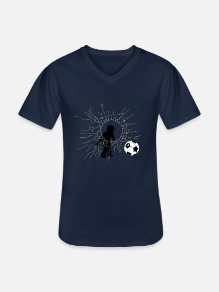 Fußball Junge - Männer-T-Shirt mit V-Ausschnitt - Navy