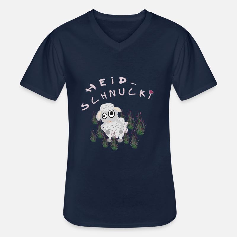 Heidschnucki - Männer-T-Shirt mit V-Ausschnitt - Navy