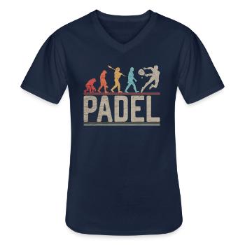 Padel Evolution Geschenk für Padelspieler - Männer-T-Shirt mit V-Ausschnitt - Navy - Vorne - AI Model Male 178 dark (178cm)