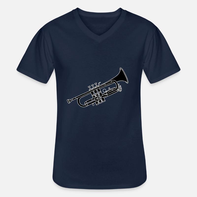 Trompete 2 - Männer-T-Shirt mit V-Ausschnitt - Navy