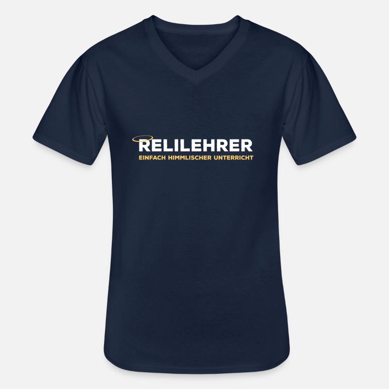 Relilehrer Religion Referendar Religionslehrer - Männer-T-Shirt mit V-Ausschnitt - Navy