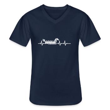 Drachenboot, Mythologie, Sprüche, Paddeln, Drachen - Männer-T-Shirt mit V-Ausschnitt - Navy - Vorne - AI Model Male 178 dark (178cm)