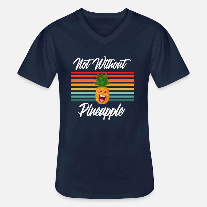 Not Without Pineapple - Männer-T-Shirt mit V-Ausschnitt - Navy