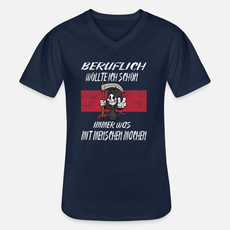 Beruflich Sensenmann - Männer-T-Shirt mit V-Ausschnitt - Navy