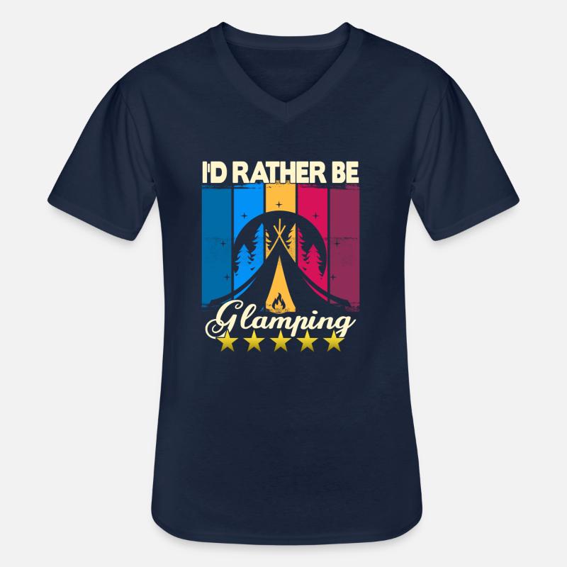 I'd rather be Glamping - Männer-T-Shirt mit V-Ausschnitt - Navy