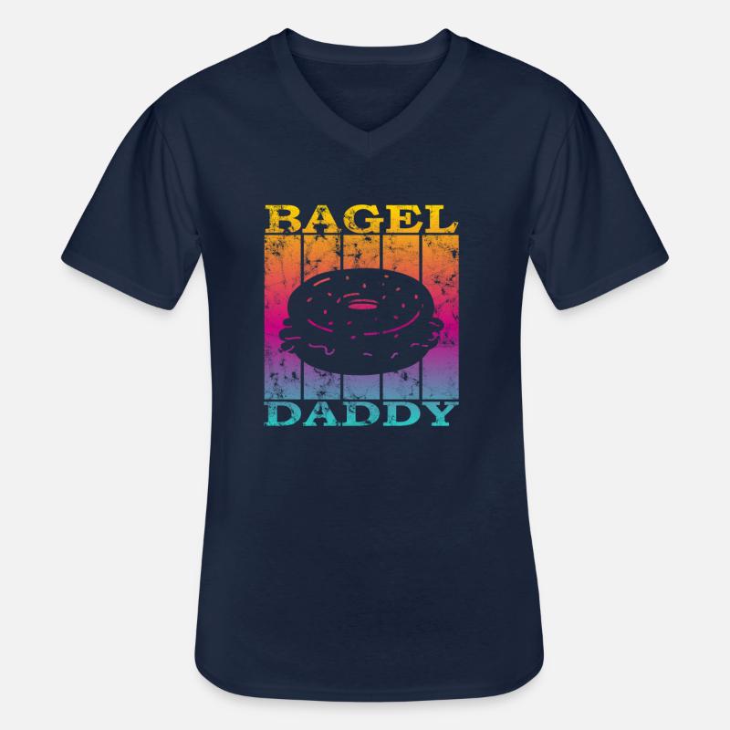Bagel Daddy - Männer-T-Shirt mit V-Ausschnitt - Navy