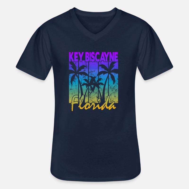 Key Biscayne Florida - Männer-T-Shirt mit V-Ausschnitt - Navy