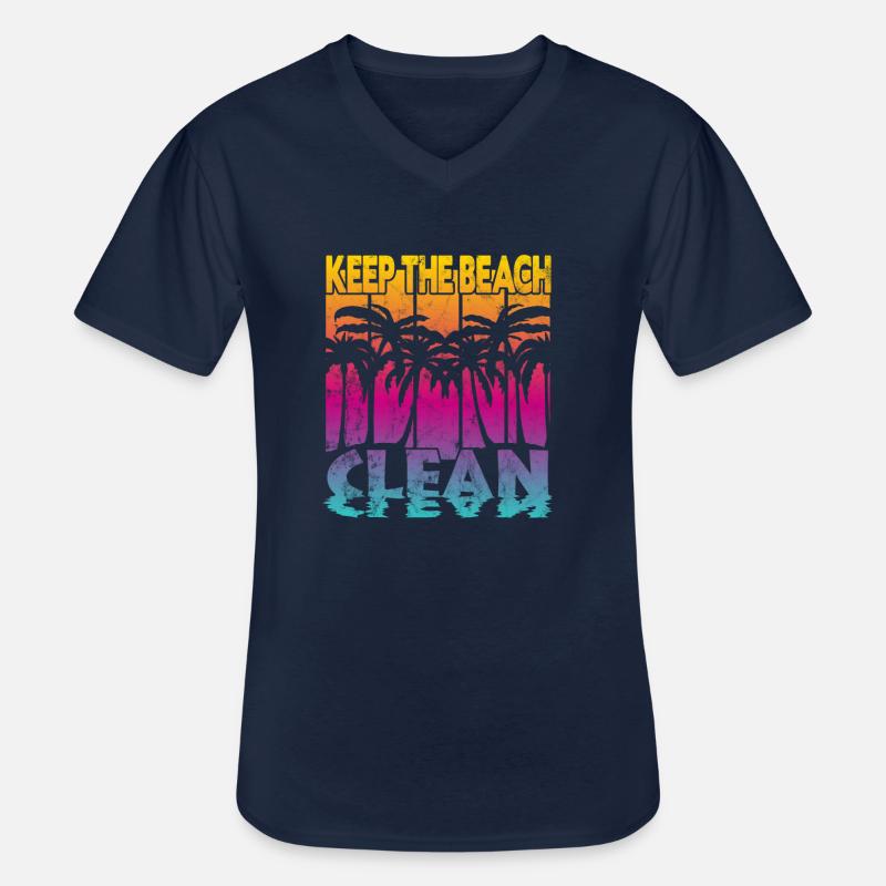 Keep the Beach clean - Männer-T-Shirt mit V-Ausschnitt - Navy