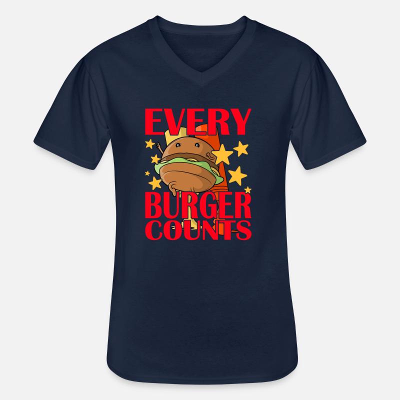 Every Burger Counts - Männer-T-Shirt mit V-Ausschnitt - Navy