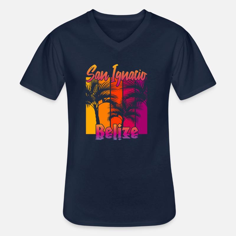 San Ignacio Belize - Männer-T-Shirt mit V-Ausschnitt - Navy