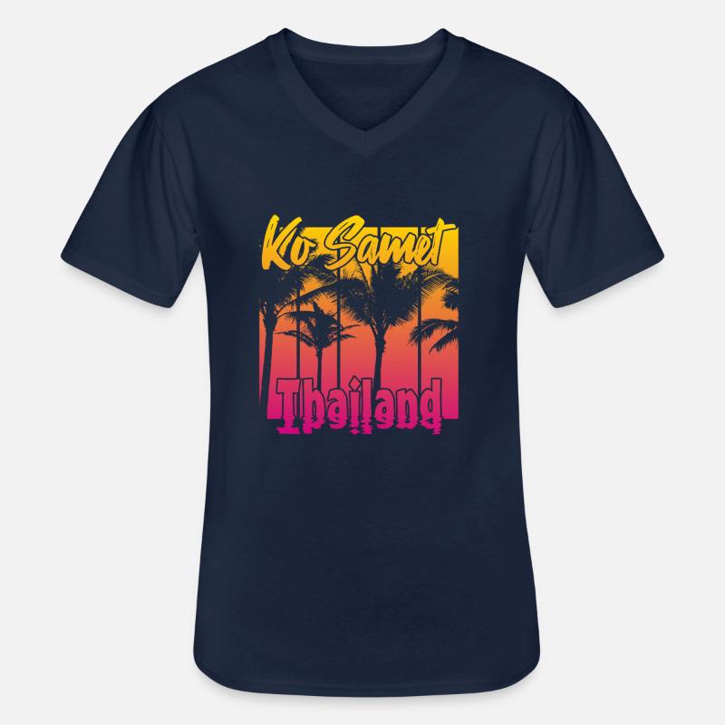 Ko Samet Thailand - Männer-T-Shirt mit V-Ausschnitt - Navy