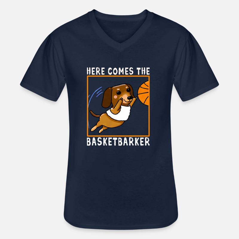 Here Comes The Basketbarker - Männer-T-Shirt mit V-Ausschnitt - Navy
