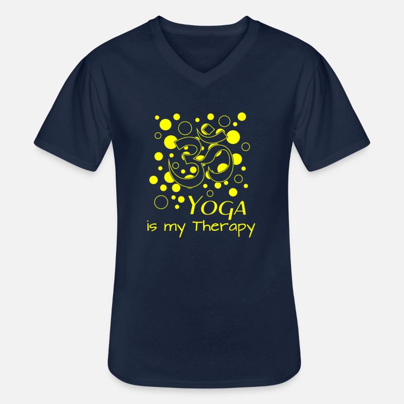 Yoga - Männer-T-Shirt mit V-Ausschnitt - Navy