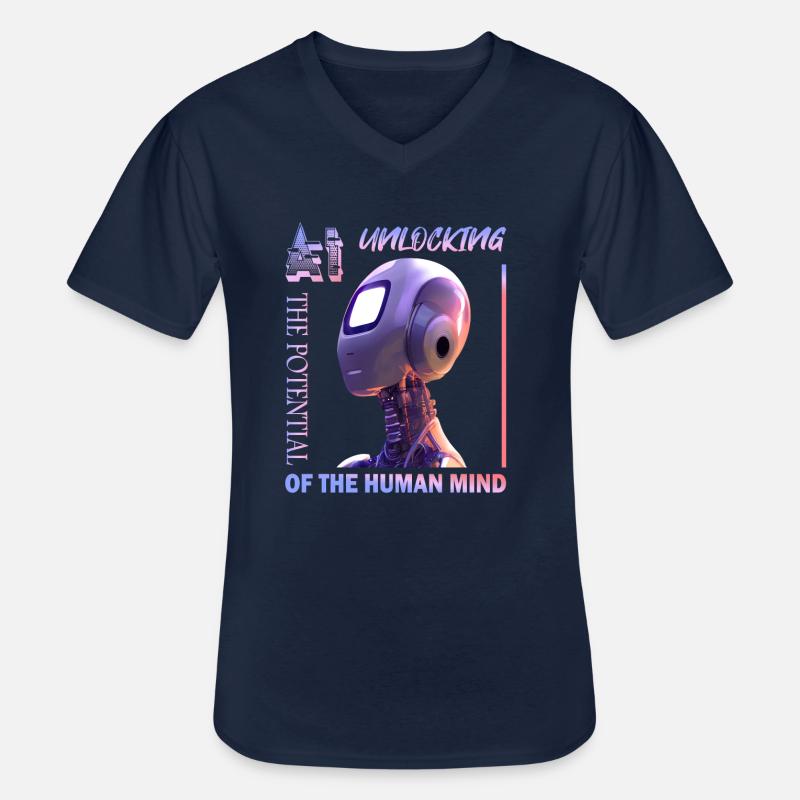 Unlocking Potential with AI - Männer-T-Shirt mit V-Ausschnitt - Navy