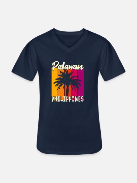 Palawan Philippines Sunset - Men's V-Neck T-Shirt - navy