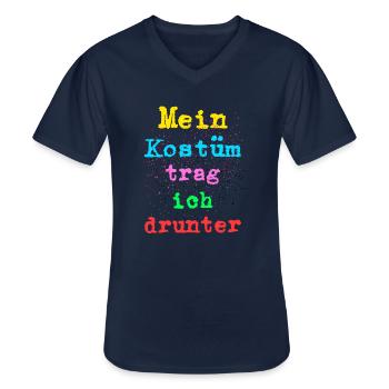 Mein Kostüm trag ich drunter - Männer-T-Shirt mit V-Ausschnitt - Navy - Vorne - AI Model Male 178 dark (178cm)