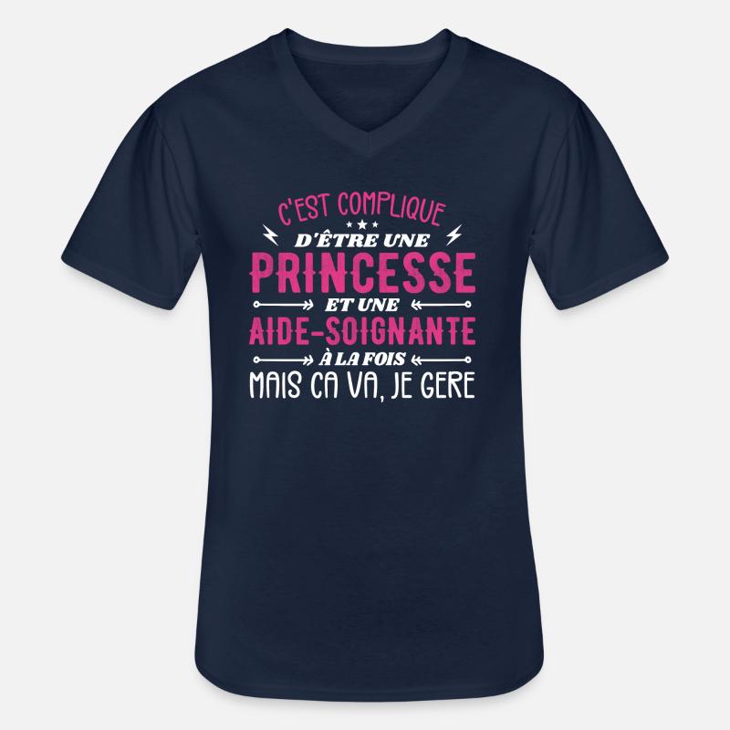 Prinzessin und Pflegerin - Männer-T-Shirt mit V-Ausschnitt - Navy