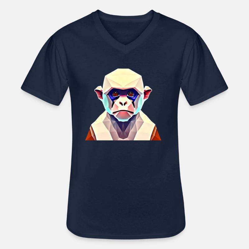 Polygon Affe - Männer-T-Shirt mit V-Ausschnitt - Navy