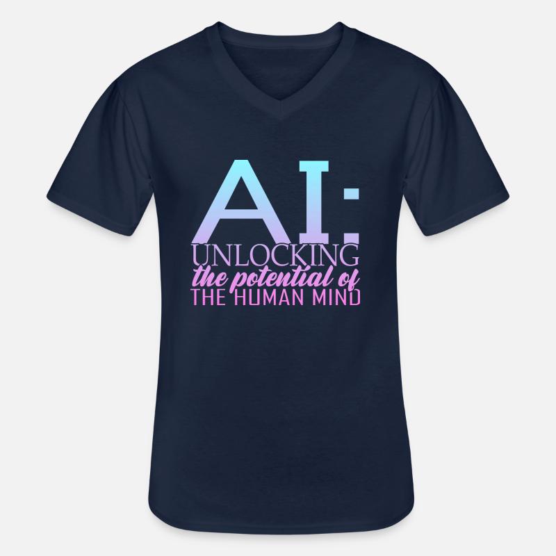 Künstliche Intelligenz Deep Learning - Männer-T-Shirt mit V-Ausschnitt - Navy