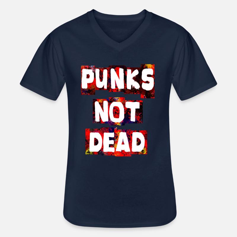 Punks not dead - Männer-T-Shirt mit V-Ausschnitt - Navy