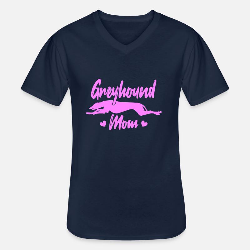 Greyhound Mom - Männer-T-Shirt mit V-Ausschnitt - Navy