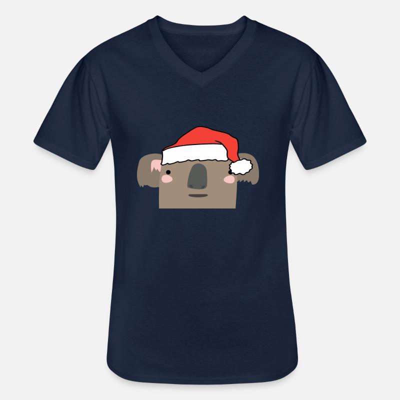 Weihnachten Koala - Männer-T-Shirt mit V-Ausschnitt - Navy