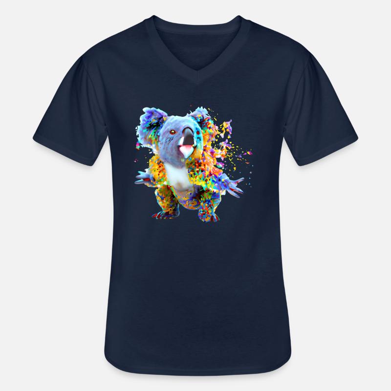 Koala in Farbexplosion - Männer-T-Shirt mit V-Ausschnitt - Navy