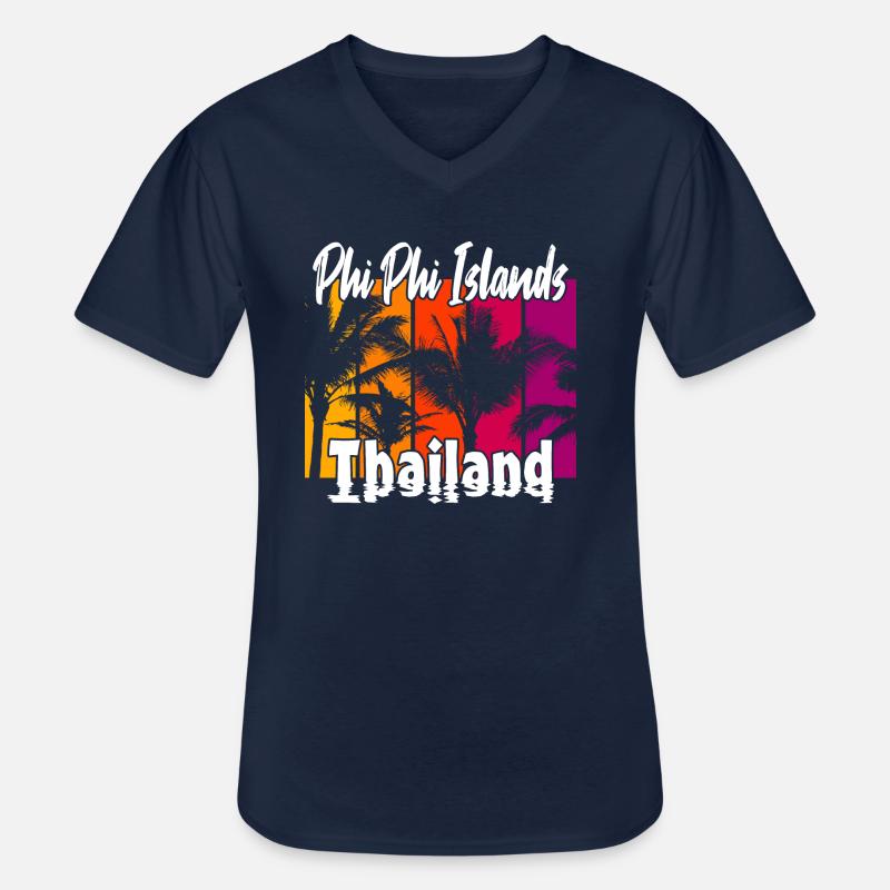 Phi Phi Islands Thailand - Männer-T-Shirt mit V-Ausschnitt - Navy