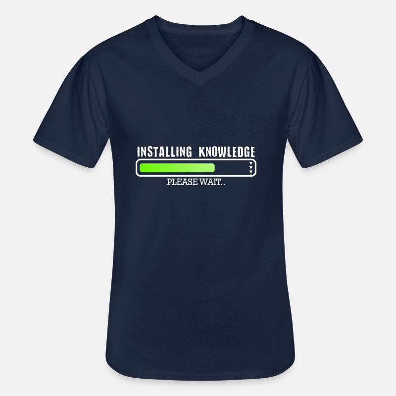 Installing Knowledge please wait - Männer-T-Shirt mit V-Ausschnitt - Navy