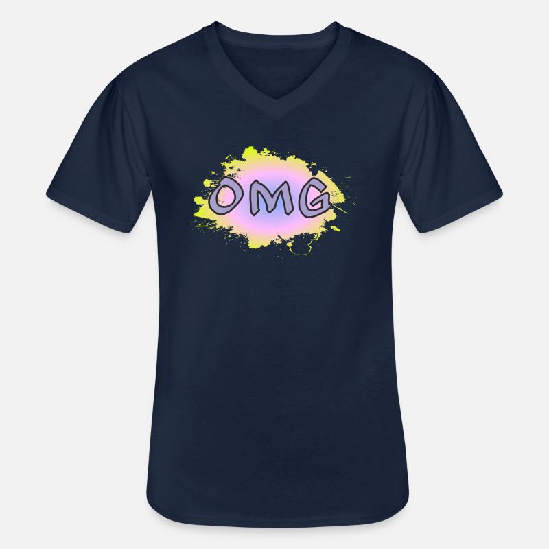 OMG - Männer-T-Shirt mit V-Ausschnitt - Navy